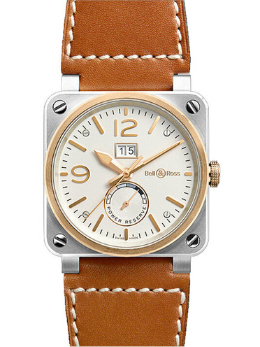 柏莱士AVIATION系列BR 03-90 STEEL & ROSE GOLD